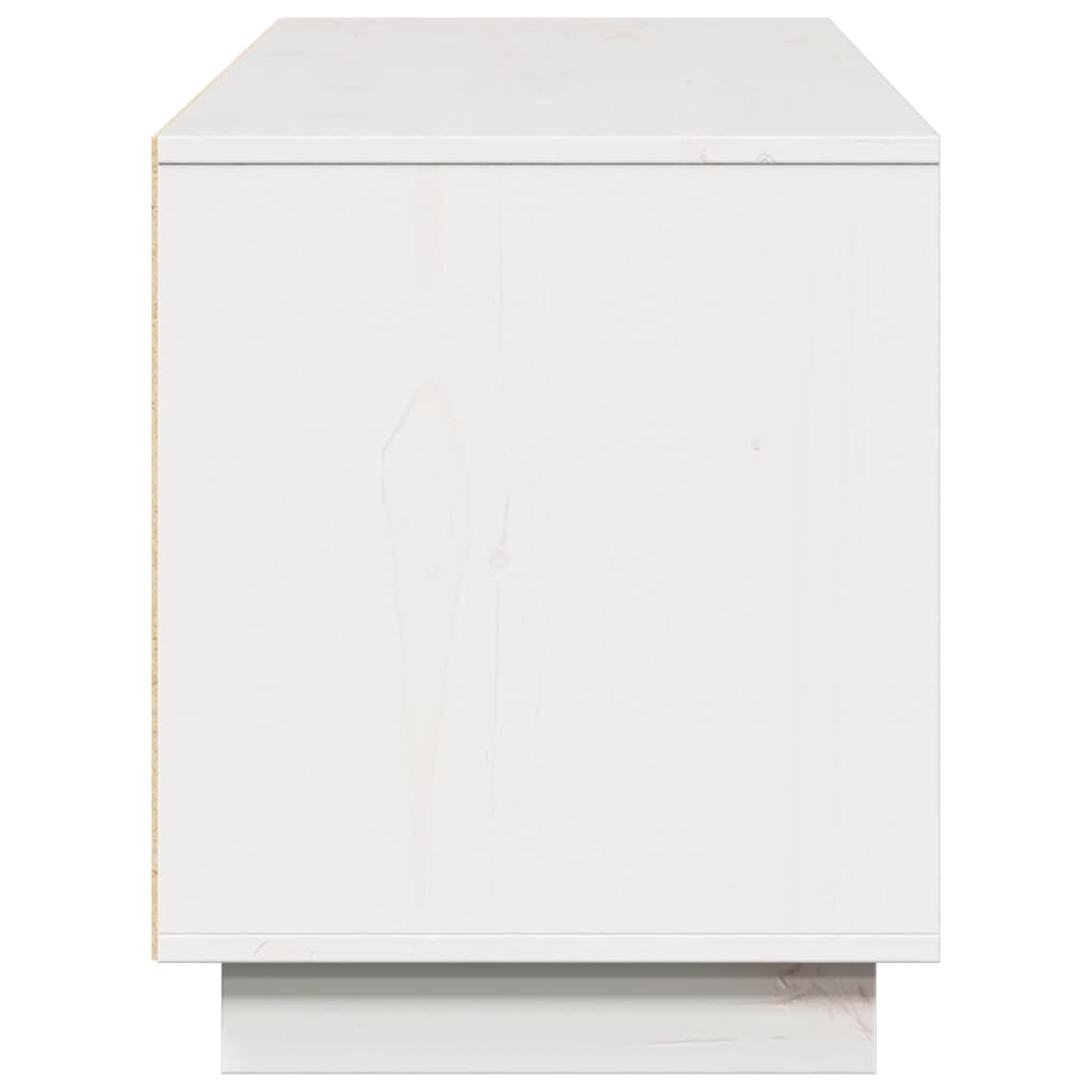 Tv Skříňka Bílá 156 X 37 X 45 Cm Masivní Borové Dřevo
