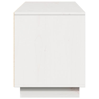 Tv Skříňka Bílá 156 X 37 X 45 Cm Masivní Borové Dřevo