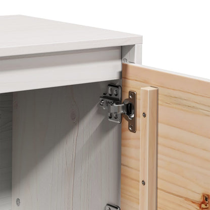 Tv Skříňka Bílá 156 X 37 X 45 Cm Masivní Borové Dřevo
