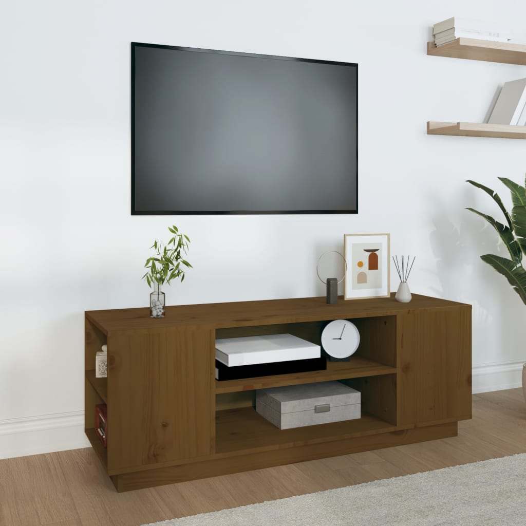 Tv Skříňka 110X35X40,5 Cm Masivní Borové Dřevo