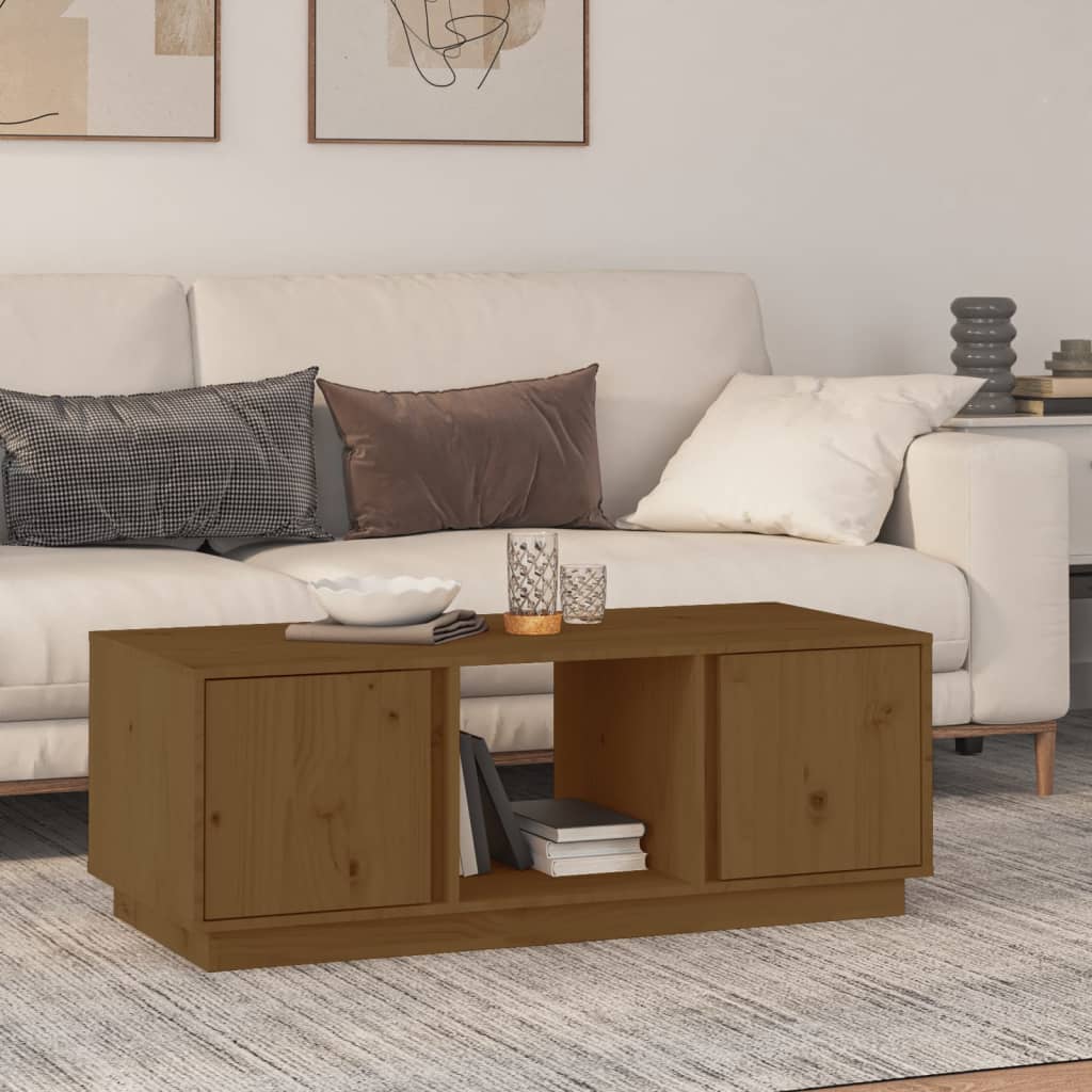 Konferenční Stolek Medově Hnědý 110X50X40 Cm Masivní Borovice