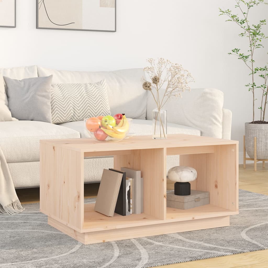 Konferenční Stolek Černý 80 X 50 X 40 Cm Masivní Borové Dřevo