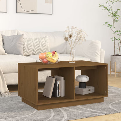 Konferenční Stolek Černý 80 X 50 X 40 Cm Masivní Borové Dřevo