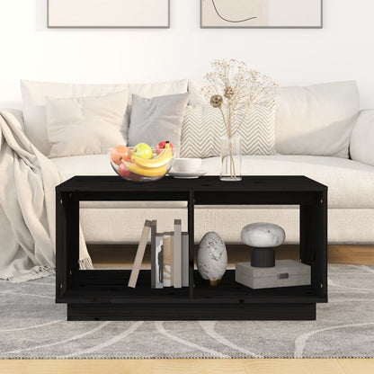 Konferenční Stolek Černý 80 X 50 X 40 Cm Masivní Borové Dřevo