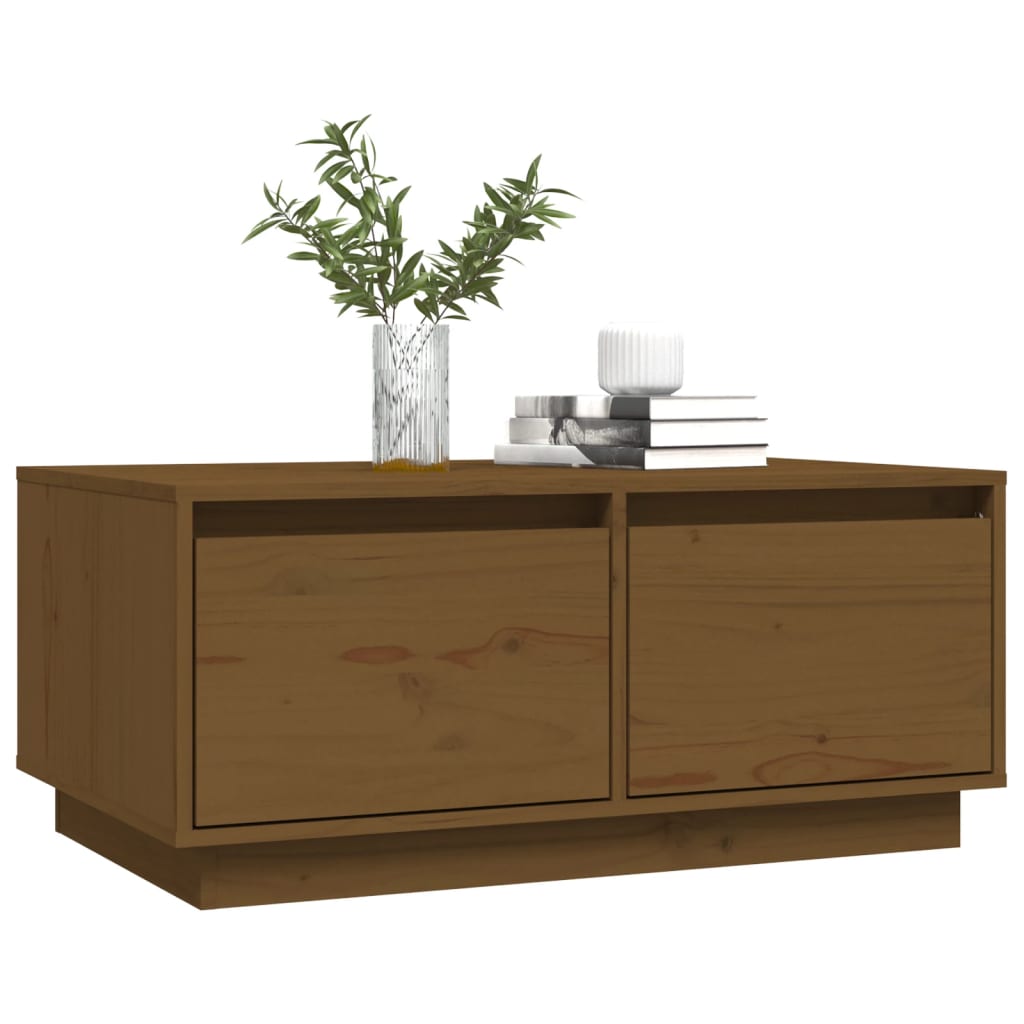 Konferenční Stolek Medově Hnědý 80X50X35 Cm Masivní Borovice