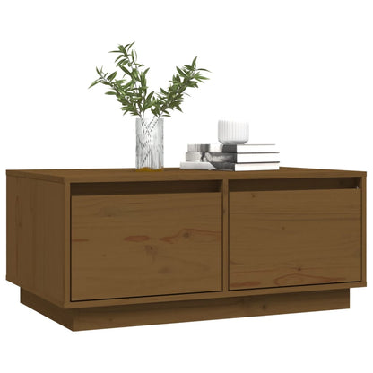 Konferenční Stolek Medově Hnědý 80X50X35 Cm Masivní Borovice