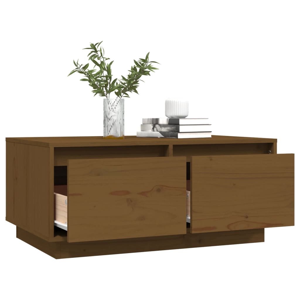 Konferenční Stolek Medově Hnědý 80X50X35 Cm Masivní Borovice