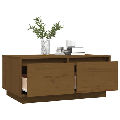 Konferenční Stolek Medově Hnědý 80X50X35 Cm Masivní Borovice