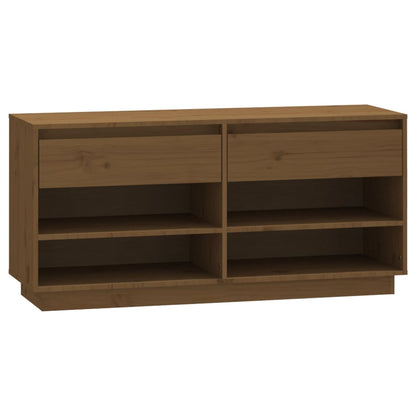 Botník Medově Hnědý 110X34X52 Cm Masivní Borové Dřevo