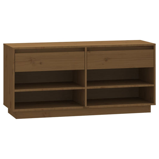 Botník Medově Hnědý 110X34X52 Cm Masivní Borové Dřevo