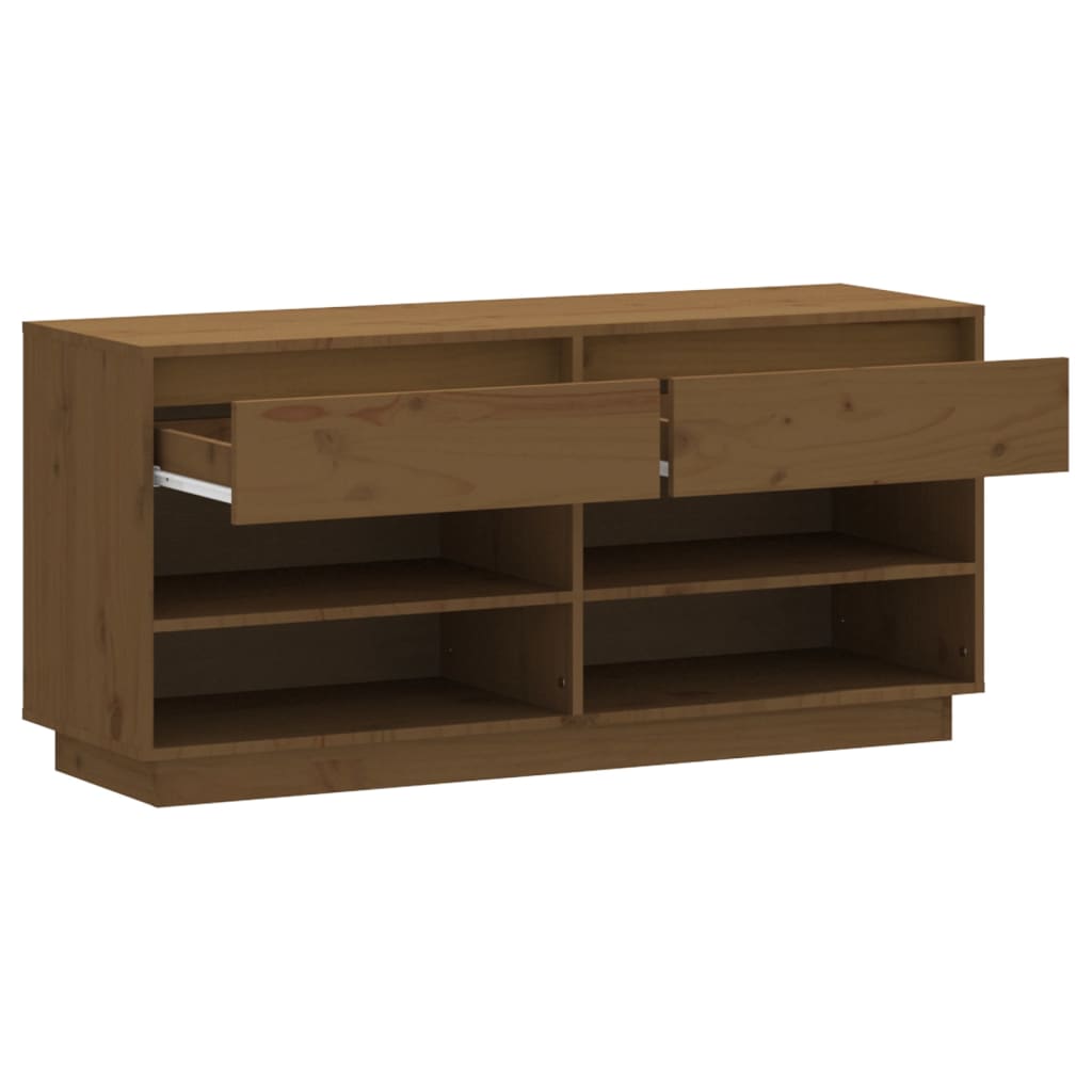 Botník Medově Hnědý 110X34X52 Cm Masivní Borové Dřevo