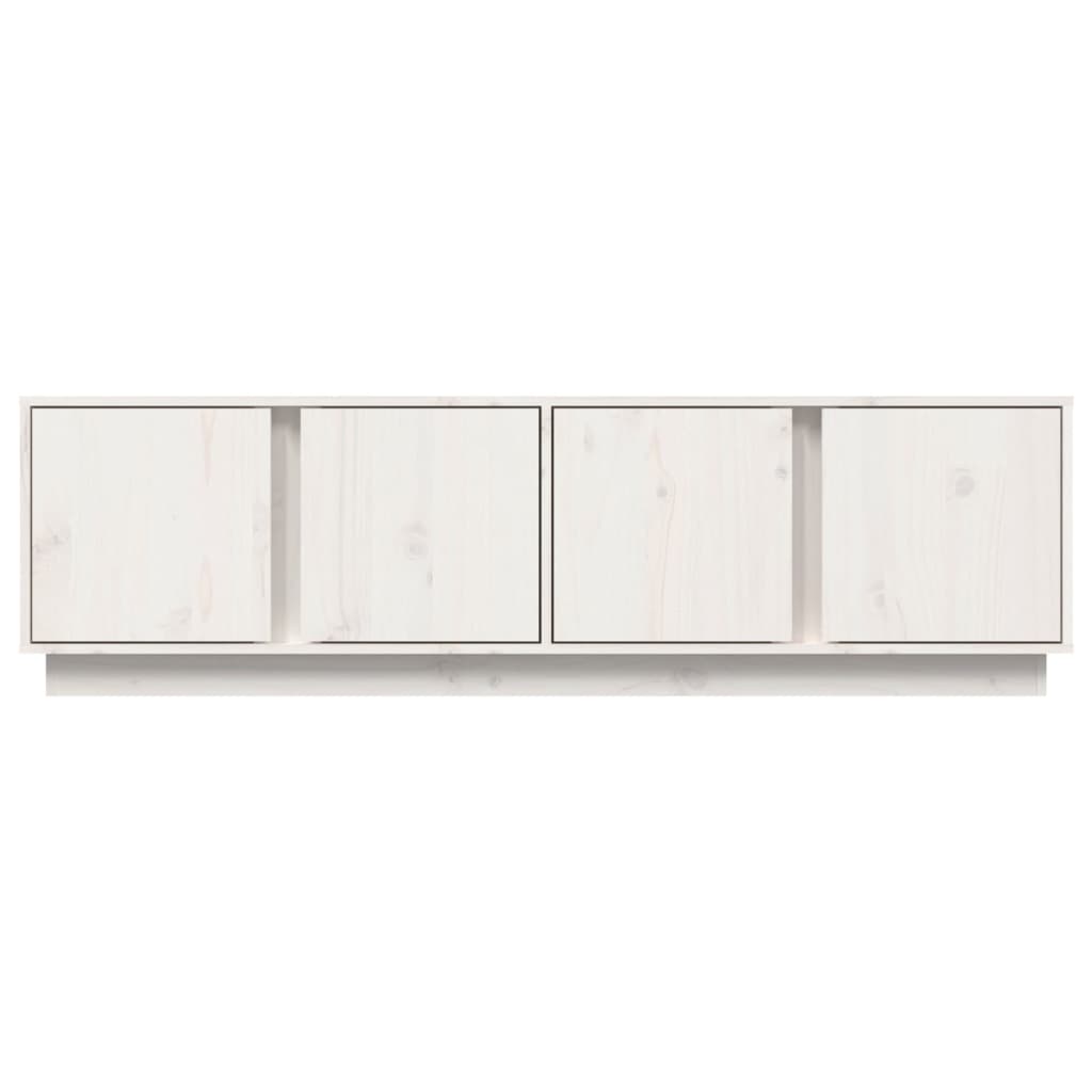 Tv Skříňka Bílá 140 X 40 X 40 Cm Masivní Borové Dřevo