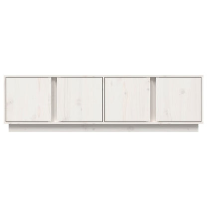 Tv Skříňka Bílá 140 X 40 X 40 Cm Masivní Borové Dřevo