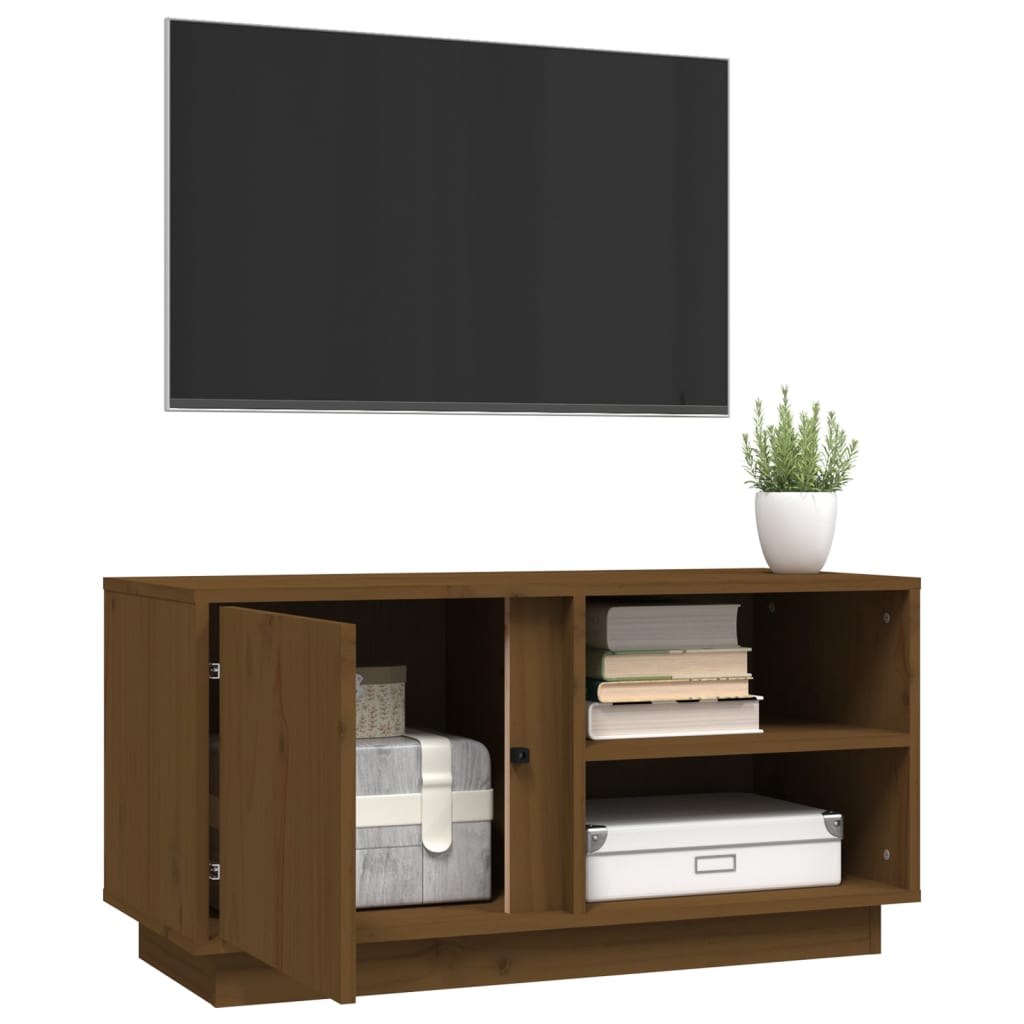 Tv Skříňka Medově Hnědá 80X35X40,5 Cm Masivní Borové Dřevo