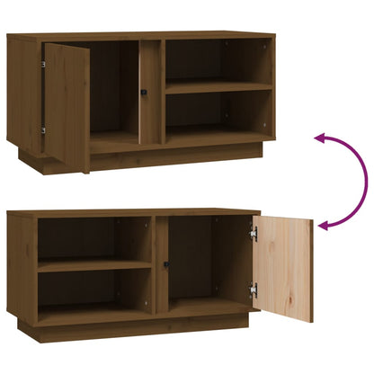 Tv Skříňka Medově Hnědá 80X35X40,5 Cm Masivní Borové Dřevo