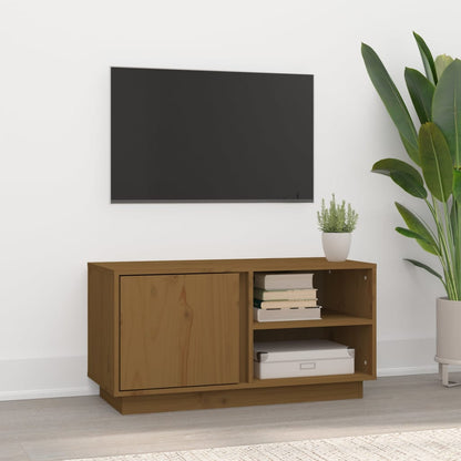 Tv Skříňka Medově Hnědá 80X35X40,5 Cm Masivní Borové Dřevo