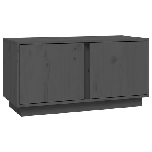 Tv Skříňka Šedá 80 X 35 X 40,5 Cm Masivní Borové Dřevo