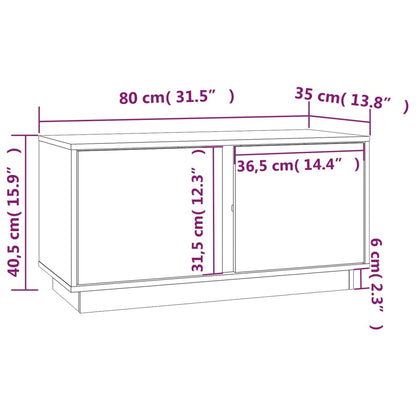 Tv Skříňka Šedá 80 X 35 X 40,5 Cm Masivní Borové Dřevo