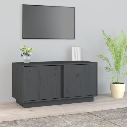 Tv Skříňka Šedá 80 X 35 X 40,5 Cm Masivní Borové Dřevo