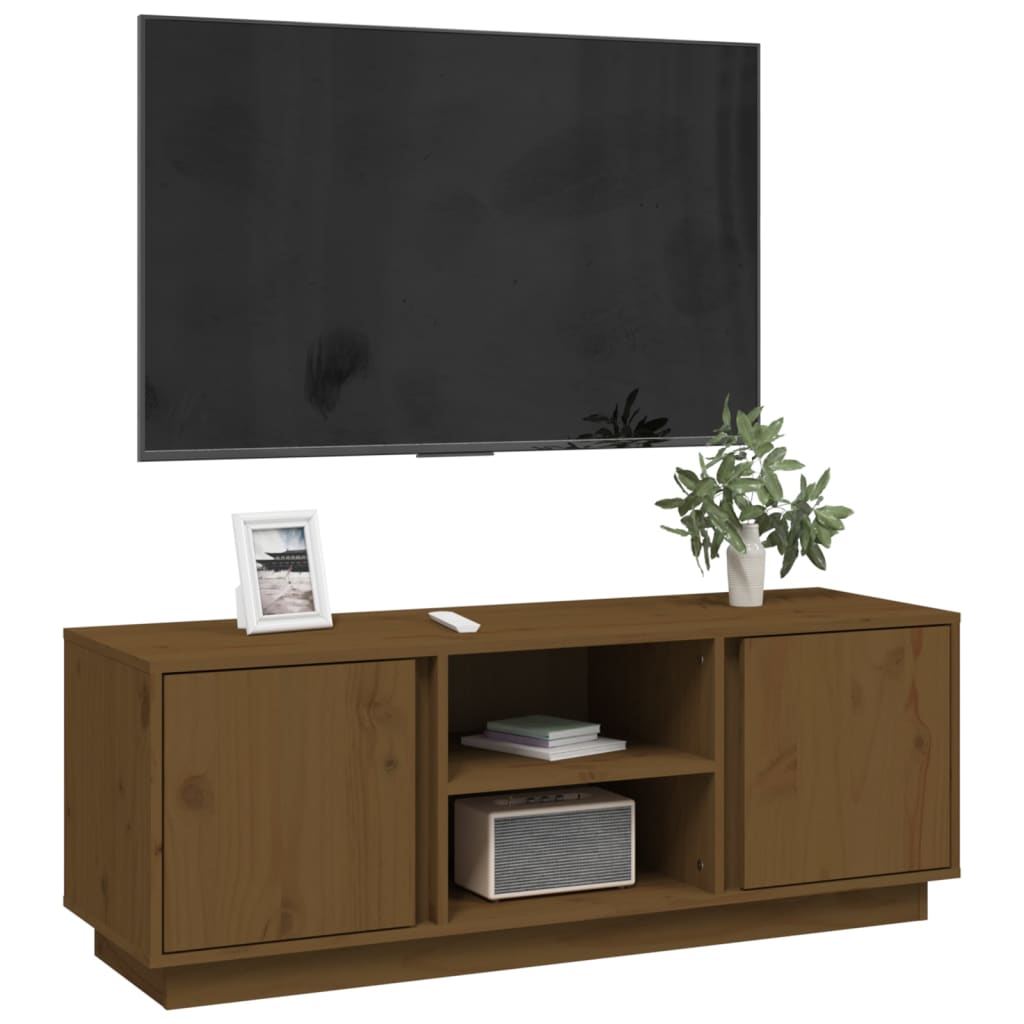 Tv Skříňka Medově Hnědá 110X35X40,5 Cm Masivní Borové Dřevo