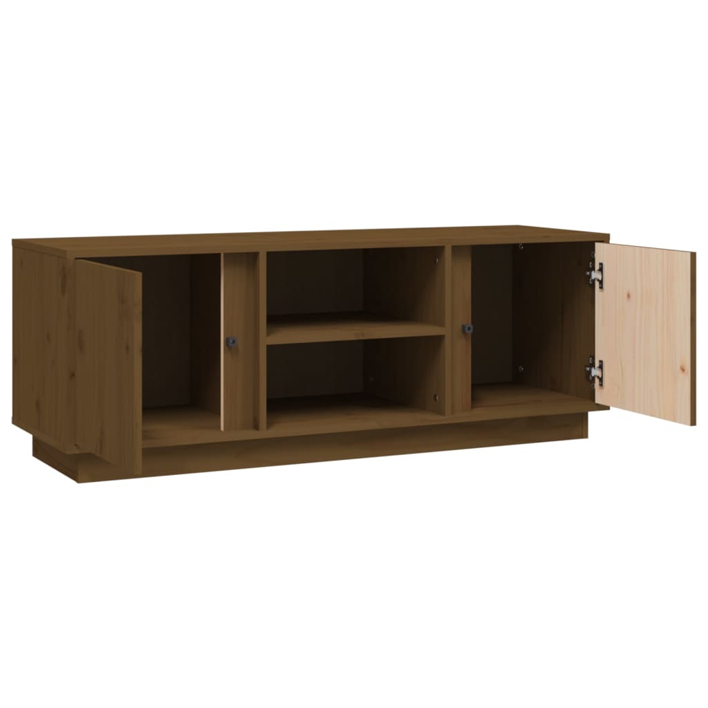 Tv Skříňka Medově Hnědá 110X35X40,5 Cm Masivní Borové Dřevo