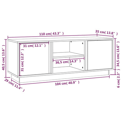 Tv Skříňka Medově Hnědá 110X35X40,5 Cm Masivní Borové Dřevo