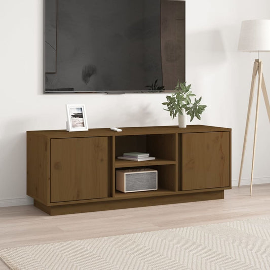 Tv Skříňka Medově Hnědá 110X35X40,5 Cm Masivní Borové Dřevo