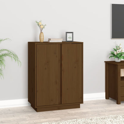 Příborník Medově Hnědý 60X35X80 Cm Masivní Borové Dřevo