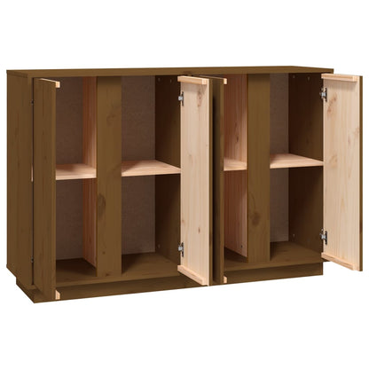 Příborník Medově Hnědý 120X35X80 Cm Masivní Borové Dřevo