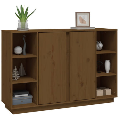 Příborník Medově Hnědý 120X35X80 Cm Masivní Borové Dřevo