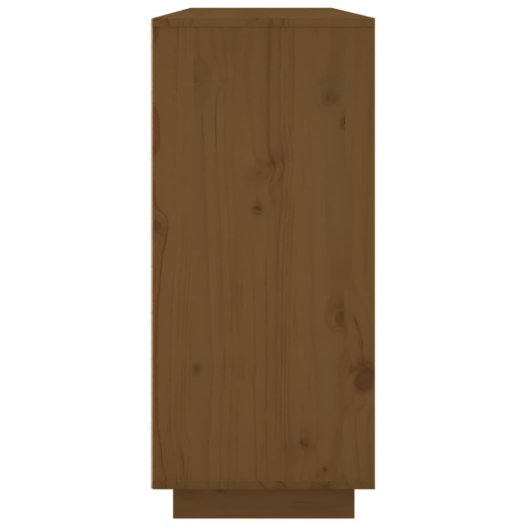 Příborník Medově Hnědý 120X35X80 Cm Masivní Borové Dřevo