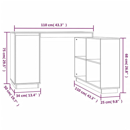 Psací Stůl 110X50X75 Cm Masivní Borové Dřevo
