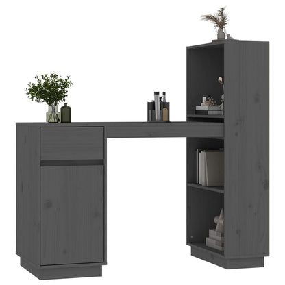 Psací Stůl Šedý 110X53X117 Cm Masivní Borové Dřevo