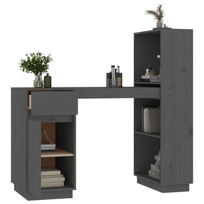 Psací Stůl Šedý 110X53X117 Cm Masivní Borové Dřevo
