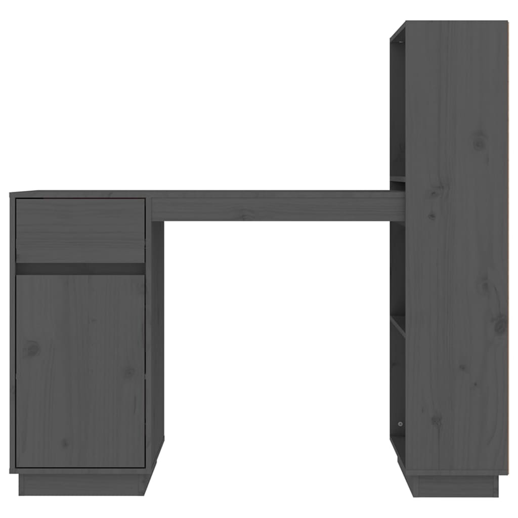 Psací Stůl Šedý 110X53X117 Cm Masivní Borové Dřevo
