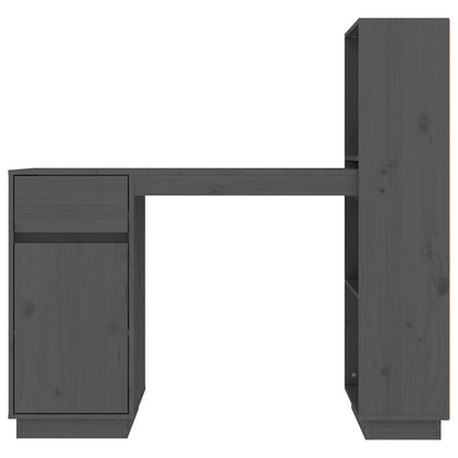 Psací Stůl Šedý 110X53X117 Cm Masivní Borové Dřevo