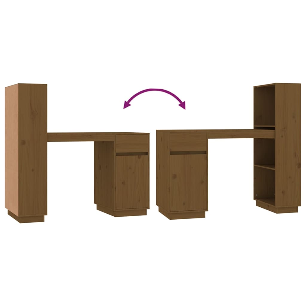 Psací Stůl Medově Hnědý 110X53X117 Cm Masivní Borové Dřevo