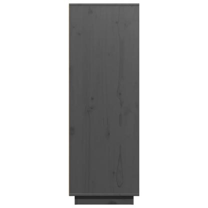 Skříň Highboard Šedá 60 X 40 X 116,5 Cm Masivní Borové Dřevo