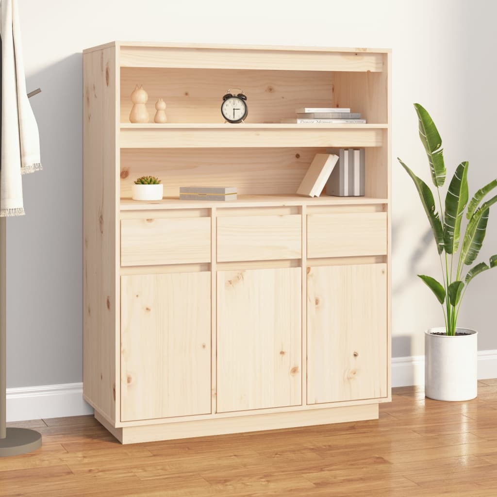 Skříň Highboard Medově Hnědá 89X40X116,5 Cm Masivní Borovice