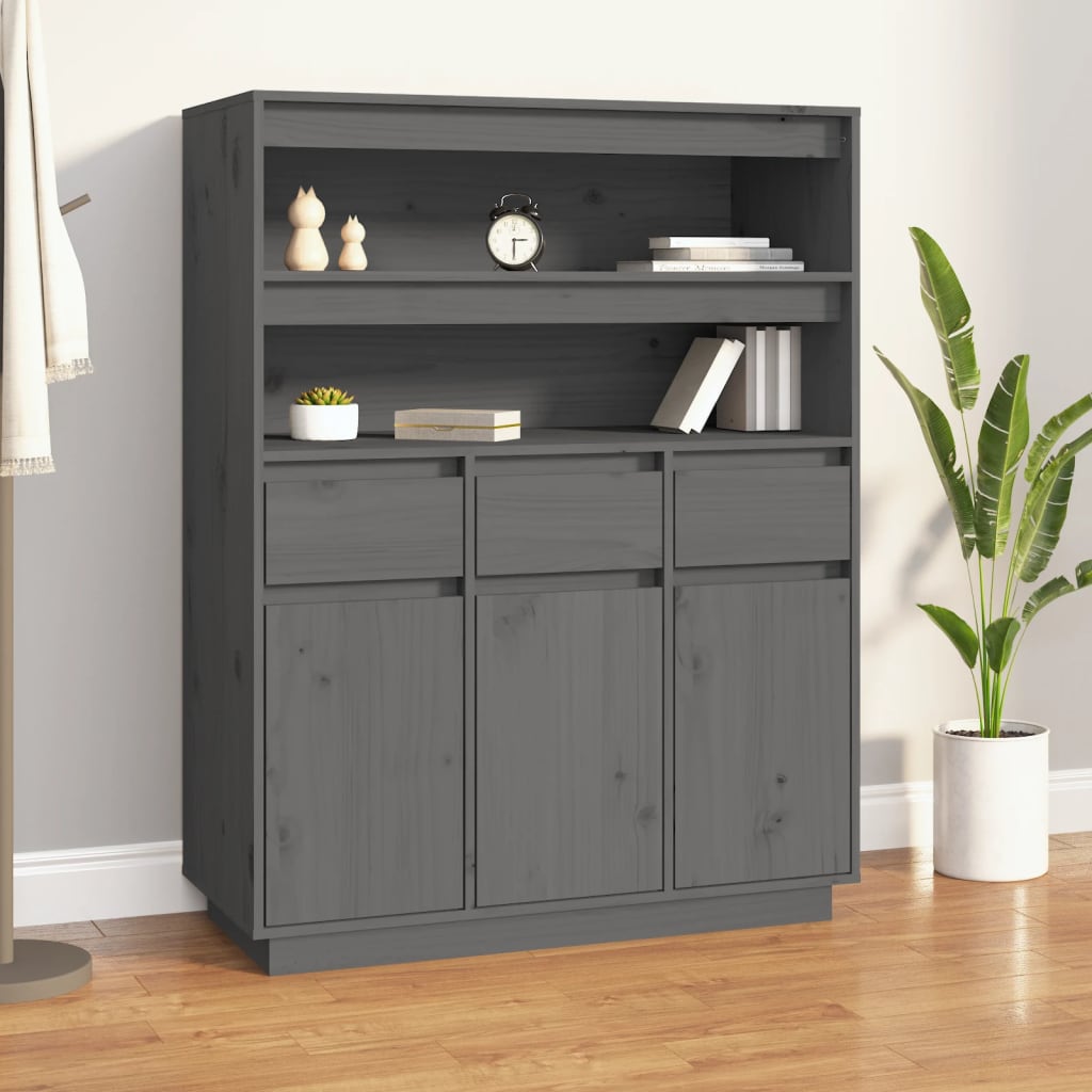 Skříň Highboard Medově Hnědá 89X40X116,5 Cm Masivní Borovice