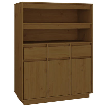 Skříň Highboard Medově Hnědá 89X40X116,5 Cm Masivní Borovice