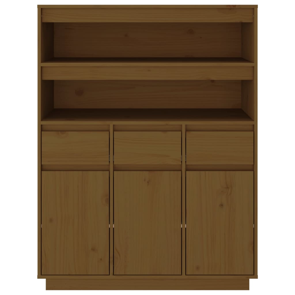 Skříň Highboard Medově Hnědá 89X40X116,5 Cm Masivní Borovice