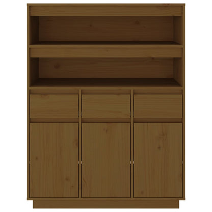 Skříň Highboard Medově Hnědá 89X40X116,5 Cm Masivní Borovice