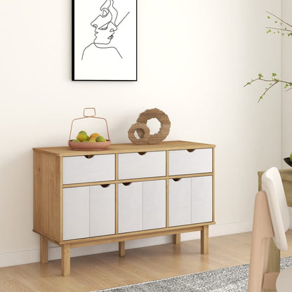 Příborník Otta 114 X 43 X 73,5 Cm Masivní Borové Dřevo