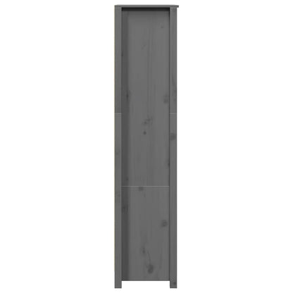 Skříň Highboard Šedá 80 X 35 X 154 Cm Masivní Borové Dřevo