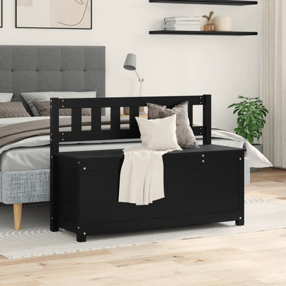 Lavice Černá 110 X 41 X 76,5 Cm Masivní Borovice