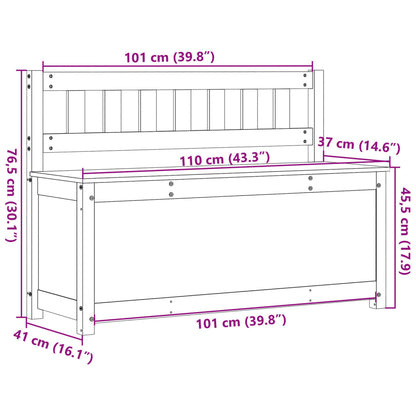 Lavice Černá 110 X 41 X 76,5 Cm Masivní Borovice