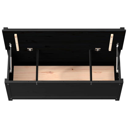 Lavice Černá 110 X 41 X 76,5 Cm Masivní Borovice