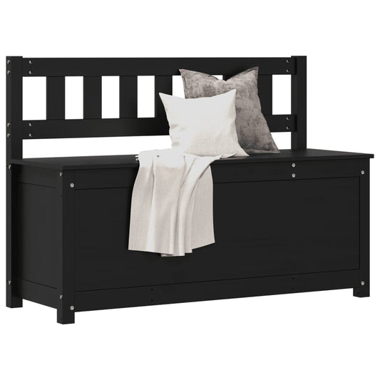 Lavice Černá 110 X 41 X 76,5 Cm Masivní Borovice