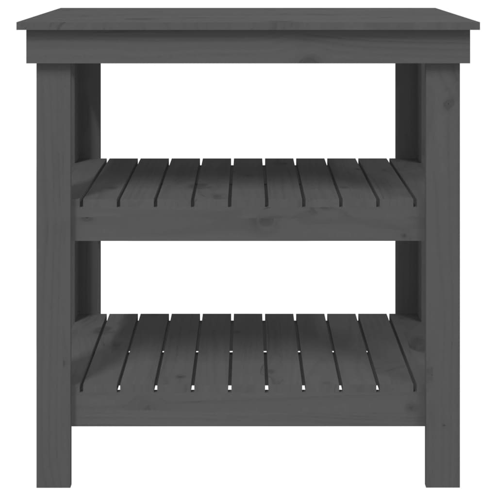 Dílenský Stůl Šedý 78,5 X 50 X 80 Cm Masivní Borové Dřevo